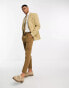 ASOS DESIGN skinny wool mix blazer in stone herringbone