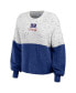 Women's White, Royal New York Giants Color-Block Pullover Sweater