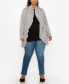 Фото #4 товара Plus Size Draped Flyaway Cardigan Duster Knit Top