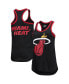 ფოტო #1 პროდუქტის Women's Black Miami Heat Showdown Scoop Neck Racerback Tank Top