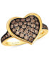ფოტო #1 პროდუქტის GODIVA x Le Vian® Chocolate Diamond Heart Ring (3/4 ct. t.w.) in 14k Gold