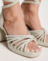 MIM Net heeled strappy sandal in beige