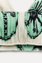 Фото #12 товара Кроп-топ из ткани с принтом — zw collection ZARA