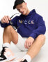 Nicce split logo co-ord pullover hoodie in navy