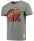 Фото #3 товара Men's Heathered Gray Maryland Terrapins Vintage-Like Logo Tri-Blend T-shirt