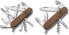 Victorinox Huntsman Wood Pocket Knife, 13 Functions, Large Blade, Saw, Scissors, Walnut