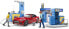 Фото #8 товара bruder 62111 - Bworld Petrol Station with Petrol Pump, Charging Station E-Cars, Roadster, Driver, Wash Area, Tankwart - 1:16 Play Set Car Washing System Car Racing Car Toy Car
