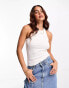 Фото #1 товара Monki ribbed racer vest in white