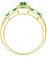 Фото #3 товара Кольцо Macy's Emerald & White Sapphire Halo in Gold-Plated Silver