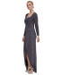 ფოტო #4 პროდუქტის Women's Shimmer Asymmetric-Neck Side-Ruched Gown
