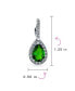 ფოტო #4 პროდუქტის 7CT Style Halo Simulated Green Emerald Cubic Zirconia AAA CZ Fashion Dangling Drop Teardrop Earrings For Women Prom Bridesmaid Wedding Rhodium Plated