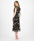 Фото #2 товара Women's Fresh Cut Embroidery Cold-Shoulder Midi Dress