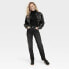 Фото #2 товара Women's Faux Leather Moto Jacket - Universal Thread Black S