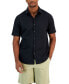 Фото #1 товара Men's Short-Sleeve Solid Textured Shirt, Created for Macy's