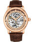 ფოტო #1 პროდუქტის Men's Black Alligator Embossed Genuine Leather Strap Watch 42mm