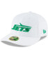 Фото #1 товара Men's White New York Jets Throwback Logo Omaha Low Profile 59FIFTY Fitted Hat
