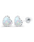 ფოტო #3 პროდუქტის Created White Opal Heart Screwback Earrings in Sterling Silver (Also in 14k Rose Gold Over Silver or 14k Gold Over Silver)