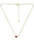 Фото #3 товара Giani Bernini lab-Created Ruby & Cubic Zirconia Two-Stone Pendant Necklace, 16" + 2" extender, Created for Macy's