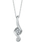 Фото #1 товара Macy's proud Mom Diamond Swirl Pendant Necklace (1/3 ct. t.w.) in 14k White Gold