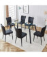 Фото #2 товара Glass Dining Table Set with Black Chairs