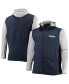 Men's Navy and Gray New England Patriots Big and Tall Alpha Full-Zip Hoodie Jacket