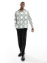 ASOS DESIGN relaxed shirt in satin geo print