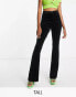 In The Style Tall exclusive velvet fitted flare in black