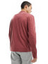 Фото #5 товара ASOS DESIGN long sleeved turtle neck t-shirt with pocket detail in washed burgundy