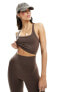 Фото #1 товара ASOS 4505 seamless diagonal rib vest top in dark brown