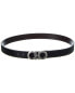 Ferragamo Unisex Double Gancini Reversible & Adjustable Leather Belt Men's Black