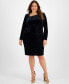 Фото #1 товара Family Matching Plus Size Velvet Long-Sleeve Dress, Created for Macy's