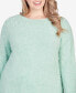 Фото #5 товара Plus Size Imitation Pearl Studded Metallic Eyelash Sweater