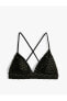 Criss Cross Lacy Triangle Bralette Bikini Top