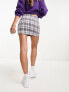 Фото #11 товара ASOS DESIGN boucle mini skirt with button detail in lilac check