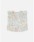 ფოტო #1 პროდუქტის Girl Jersey Top With Frill Sleeves Off While With Printed Romantic Flower - Toddler Child