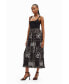 ფოტო #1 პროდუქტის Women's Pleated combination midi dress