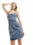 Фото #1 товара Tommy Jeans denim bustier dress in mid wash