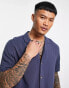 ASOS DESIGN relaxed viscose shirt in navy