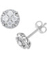 ფოტო #3 პროდუქტის Diamond Cluster Stud Earrings (1 ct. t.w.) in 14k White Gold