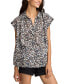 Фото #1 товара Women's Cotton Floral Collared Popover Blouse