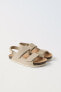 Split suede leather sandals