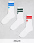 Фото #1 товара New Balance logo line crew sock 3 pack in white multi