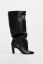 Soft leather high-heel boots