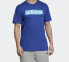 Фото #3 товара adidas 字母Logo印花运动短袖T恤 男款 蓝色 / Футболка Adidas LogoT DV3052