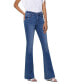 Women's Mid Rise Raw Hem Mini Flare Jeans