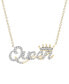 ფოტო #1 პროდუქტის Diamond "Queen" 20" Pendant Necklace (1/6 ct. t.w.) in 14k Gold, Created for Macy's