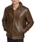 Men's Faux Leather Laydown Collar Jacket