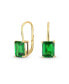ფოტო #1 პროდუქტის Traditional 4.50 CTW Gemstone Emerald Cut Drop Earrings For Women Hinge Lever Back Yellow Gold Plated .925 Sterling Silver