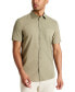 Фото #1 товара Men's Slim Fit Short-Sleeve Mixed Media Sport Shirt