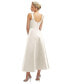 ფოტო #2 პროდუქტის Square Neck Satin Midi Dress with Full Skirt & Pockets